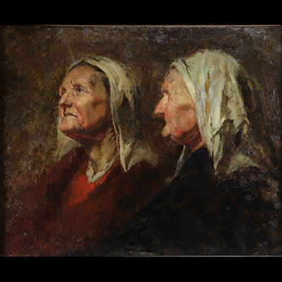 Huile sur toile portraits de femmes XIXème 