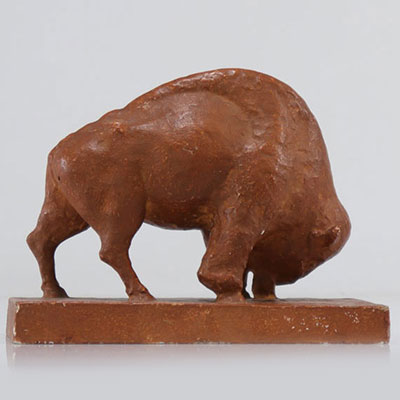 Olivier Van Dongen. Terracotta bison. Bugatti Sculpture Prize