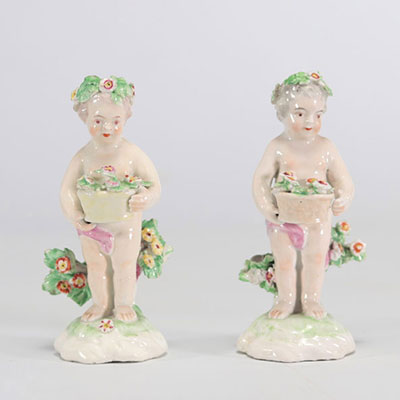 Pair of English Derby porcelain figures from 18th century