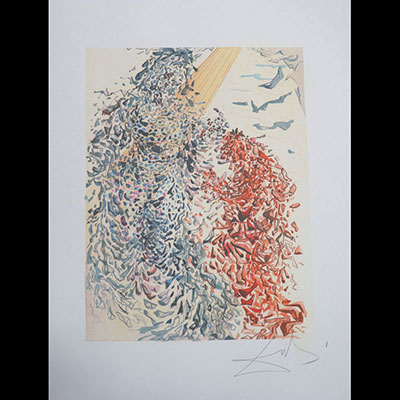 Salvador Dali. «The Dust of Souls». Lithographie sur papier arches