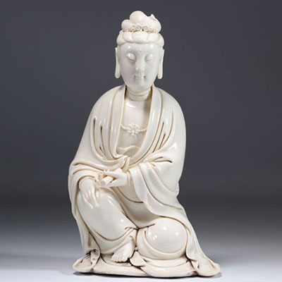 Chinese white porcelain of a figure in traditional Chinese clothing