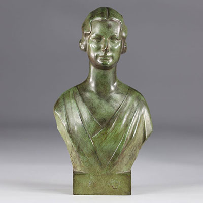 Victor DEMANET (1895-1964) Reine Elisabeth de Belgique sculpture en bronze
