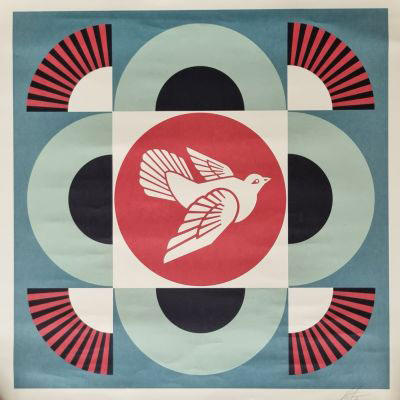 OBEY GIANT, Shepard FAIREY (USA, 1970)Geometric dove, blue, 2021.-Signed and dated by the artist