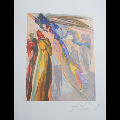Salvador Dali. «The Two Circles of Spirits». Lithographie sur papier arches