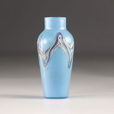 Vase Opaline éclats de couleurs 20ème