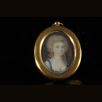Miniature on ivory portrait of a woman 19th