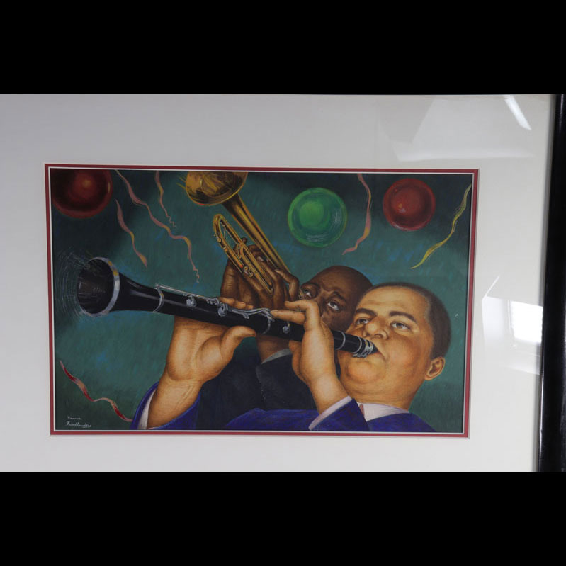 Watercolor signed Friedlander the 20th century musicians