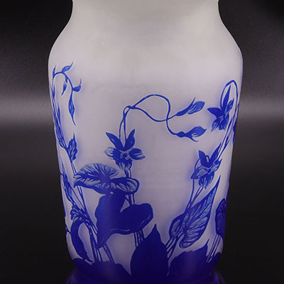 BELGIUM - Val Saint Lambert - acid etched vase