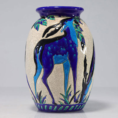 Boch Art Décor vase with deer decoration