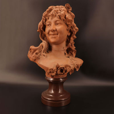 Terracotta woman bust