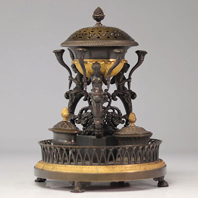 Pierre Philippe THOMIRE (1751-1843) Empire inkwell in bronze with two patinas