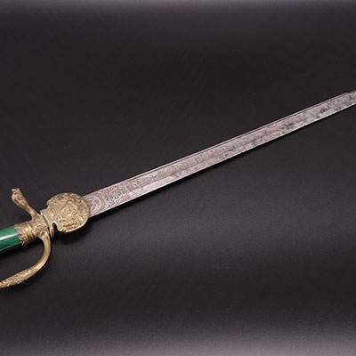 France - hunting dagger - XVIIIth - engraved blade