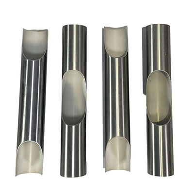 Maija-Liisa Komulainen (1922-) suite of 4 large wall lights model Fuga - cylindrical shapes in brushed aluminium and white lacquered inside
