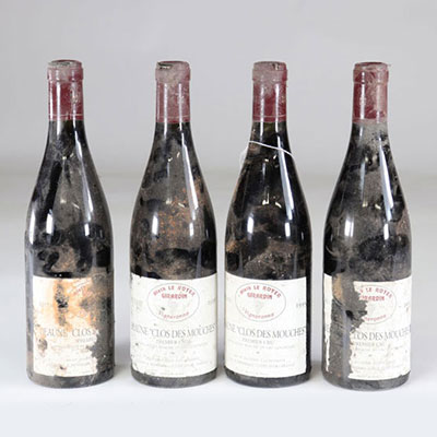 4 bottles - 75cl red wine - clos des mouches 1995