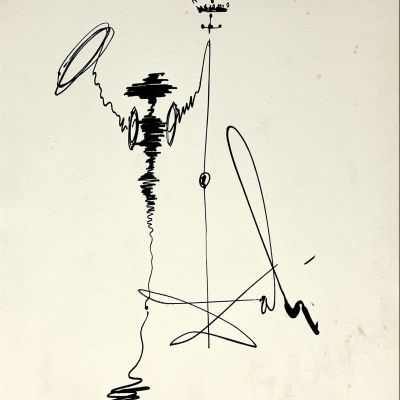 Salvador Dali. 1978. “Don Quixote”. Ink drawing on Arches France paper. Signed “Dali”.