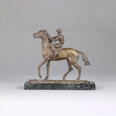 René PARIS (1881-1970) Jockey on his horse