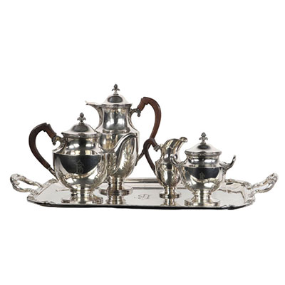 Master Goldsmith: TETARD FRERES silver coffee service with added tray
