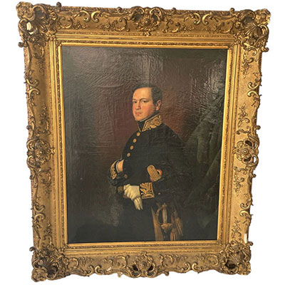 Very imposing painting of a 19th century  officer