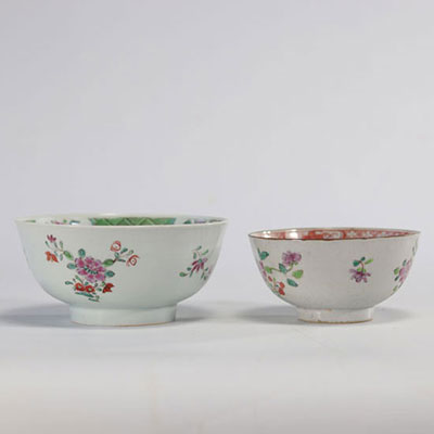 Lots (2) Bols en porcelaine de chine du XVIII/XIXe siècle
