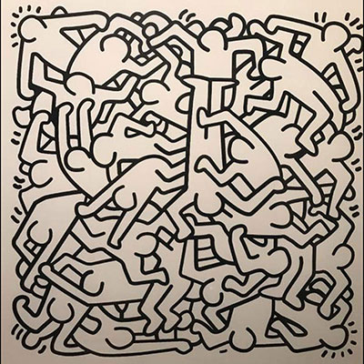 Keith HARING (USA, 1958-1990) Monochrome silkscreen 1989 Signed by the artist and numbered 33 ex