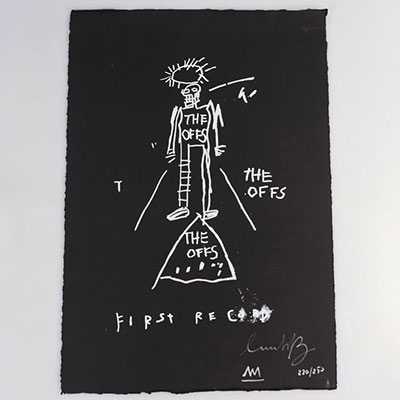 Jean-Michel Basquiat (attr). Lithographie monochrome. 