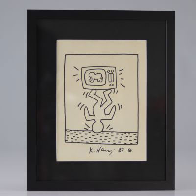Keith HARING (American, 1958 - 1990) Attr. Upside Down Radiant Baby, 1987