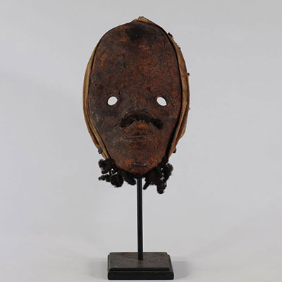 Dan mask with crusty patina and hair
