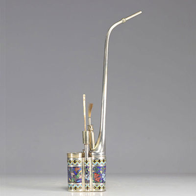 Chinese opium pipe in cloisonne