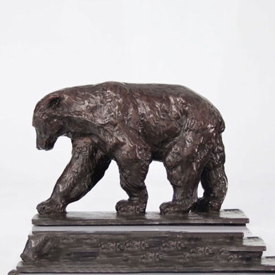 Rembrandt BUGATTI (1884-1916) (After) Brown bear Bronze with brown patina signed and foundry stamp 