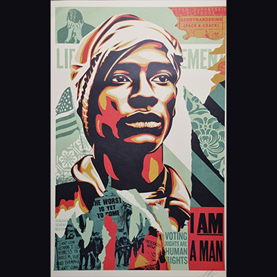 OBEY GIANT, Shepard FAIREY (USA, 1970)Voting rights are human rights, 2020.-Silkscreen.-Hand signed