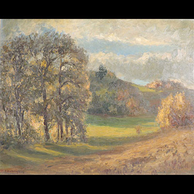 Alfred Hermann HELBERGER (1871-1946) Huile sur toile 