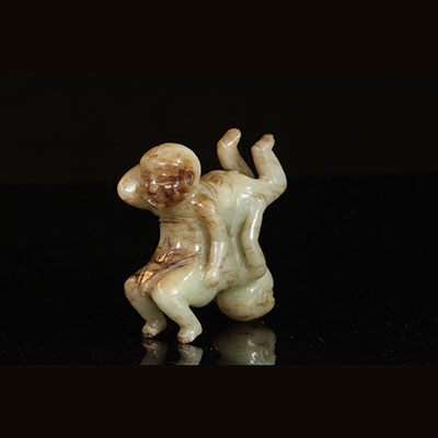 China - jade group statuette of brother hehe Erxian