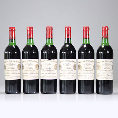 Lot of 6 Château Cheval Blanc (Saint-Emilion) (Civil Company of the White Horse Htires Fourcaud-Laussac) 1976