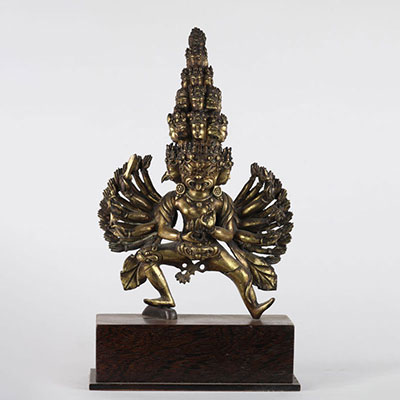 Tibetan gilded bronze Chakrasamvara 18th