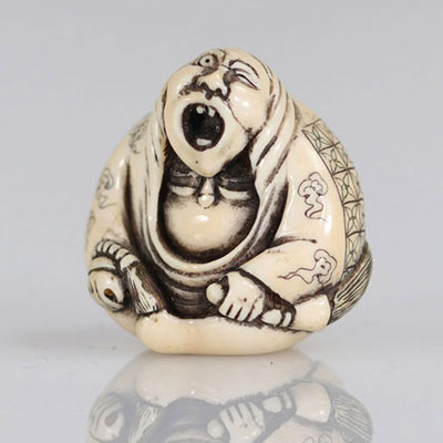 Japan netsuke carved with a Meiji period character