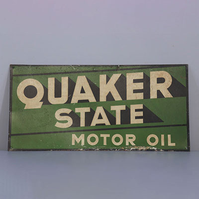 Belgique Tôle Quaker State Motor Oil 1949