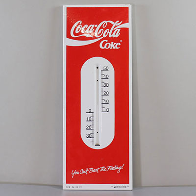 Belgique - Thermomètre Coca Cola - tube absent - 1992