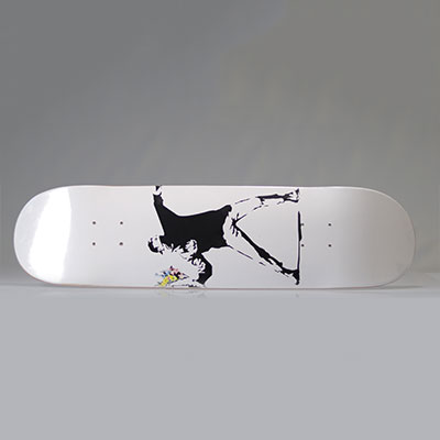 Banksy (in the style of) - Flower Thrower, 2018 Screenprint on skateboard deck 