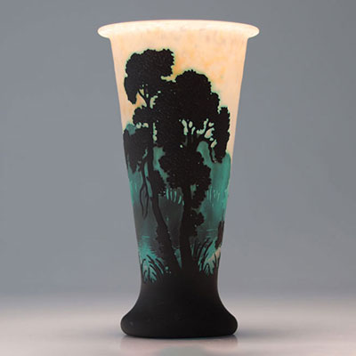 Muller Frères vase with landscape decoration