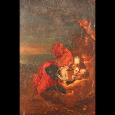 Oil on canvas 18th mythological scene
