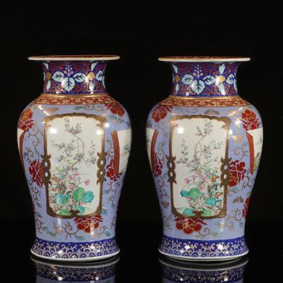 Japon - Paire de grand vase en porcelaine japonaise 1900