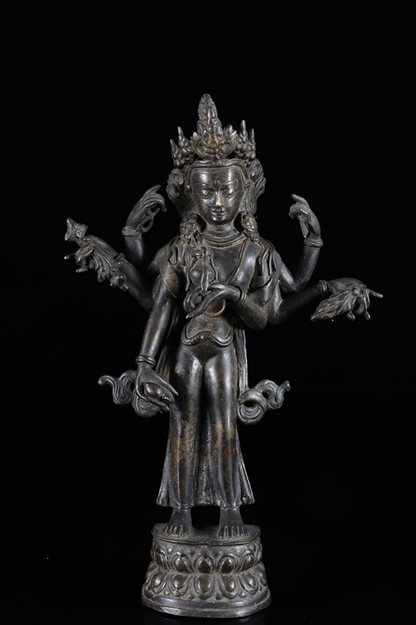 Chine Tibet statue en bronze époque Qing 
