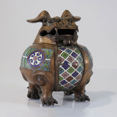 China - Fô dog cloisonné incense burner - Qing period