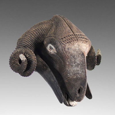 African mask representing a ram from the Ivory Coast