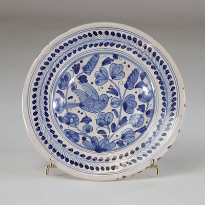 Delft? plate decorated with a bird