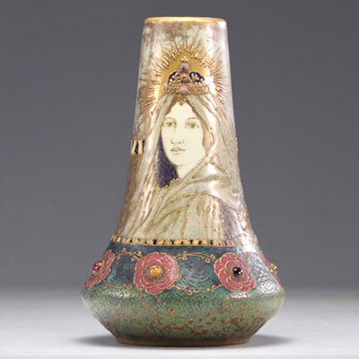 Amphora Nikolaus Kannhauser vase peinture sur émail, or et pierres 