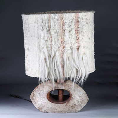 Christian PRADIER (born in 1949) Important lamp base. Ceramic imitating granite