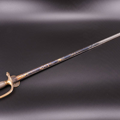 BELGIUM - sword with an engraved and golden blade 