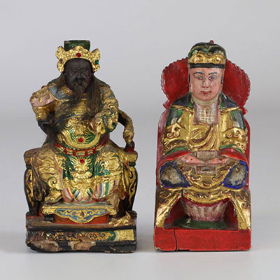 China wooden and lacquered figures 18th