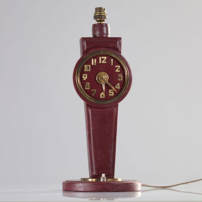 Jacques ADNET (1900-1984) Lampe horloge de bureau